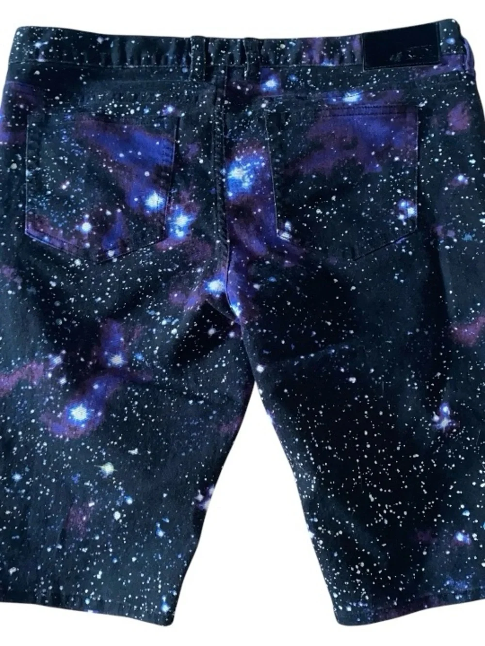 XXX RUDE Galaxy Print Skinny Shorts Hot Topic Denim Mens Adult Size 36 (V-2)